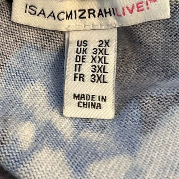 Isaac Mizrahi Button Front Floral Print Bell Sleeve Floral Cardigan Navy 2X - Picture 11 of 11